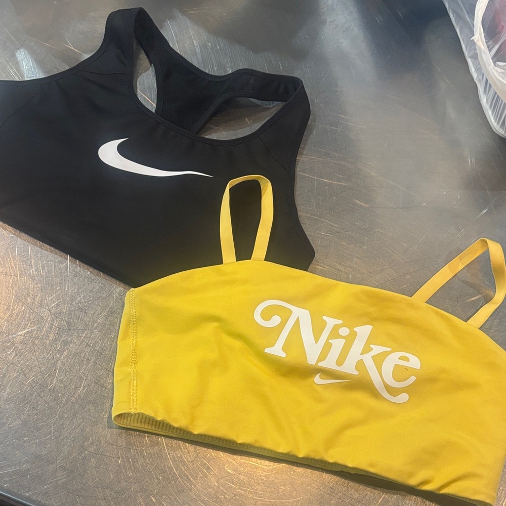Nike Black and Yellow Sports Bra Duo